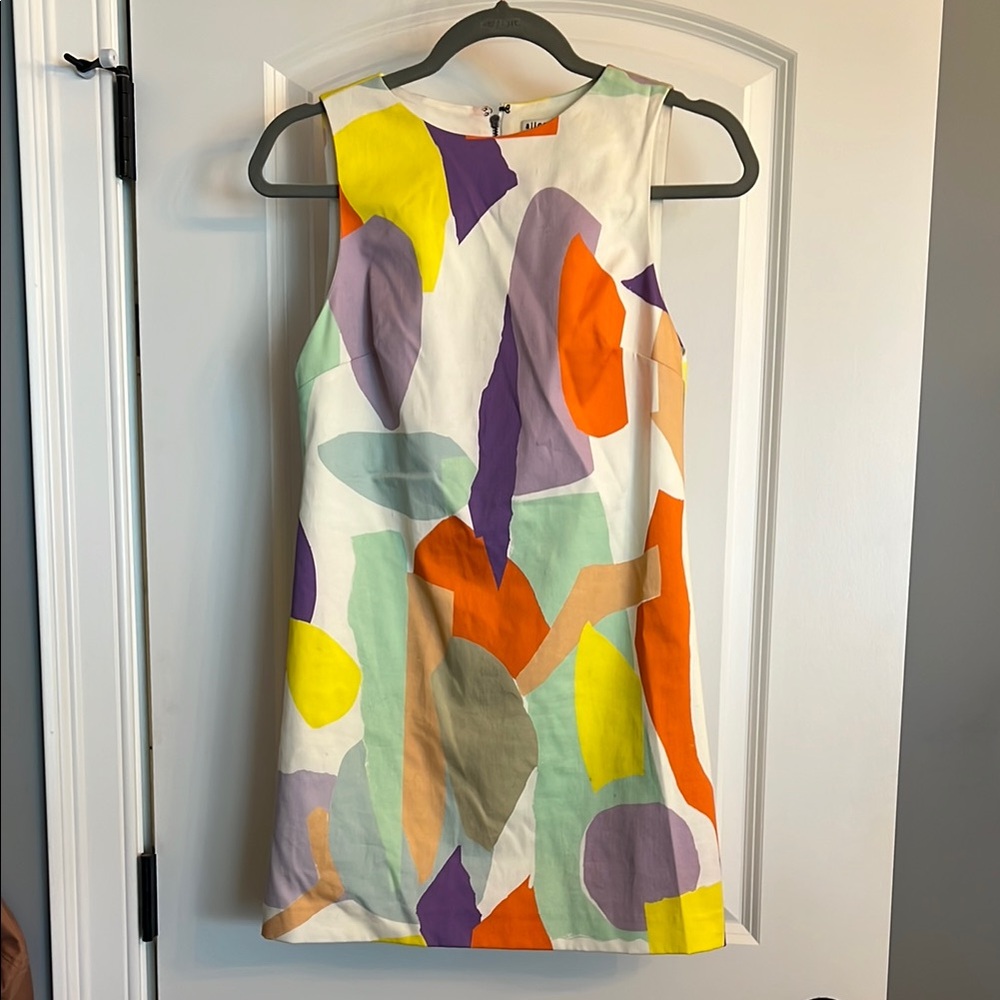 Colorful Abstract Print Sleeveless Dress